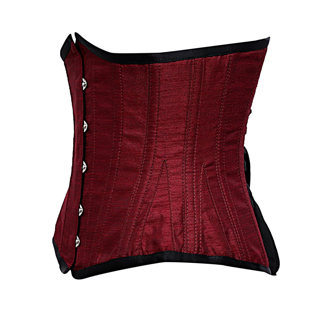 Maroon Dupion Plus Size Underbust Corset