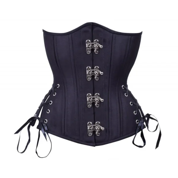 Steampunk Black Cotton Underbust Plus Size Corset