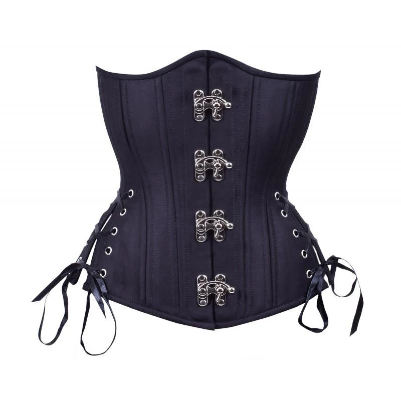 Steampunk Black Cotton Underbust Plus Size Corset