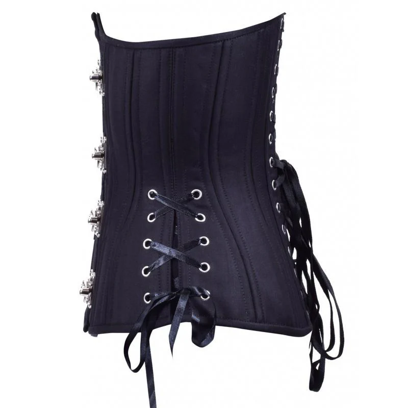 Steampunk Black Cotton Underbust Plus Size Corset