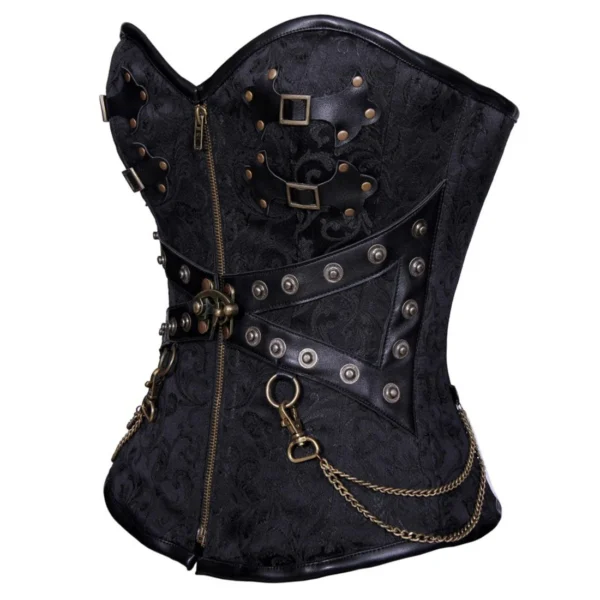 Tamiko Steampunk Overbust Corset Black
