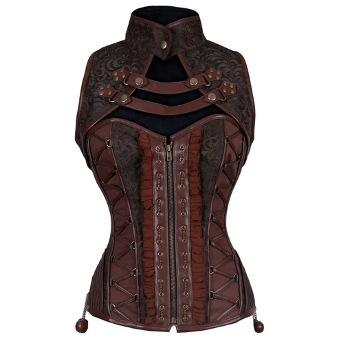 Coralee Steampunk Steel Boned Overbust Corset