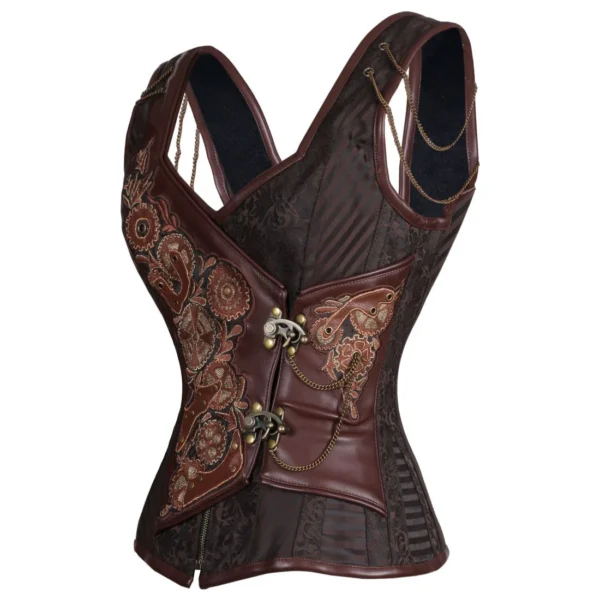C-Lock Front Steampunk Steel Boned Overbust Corset