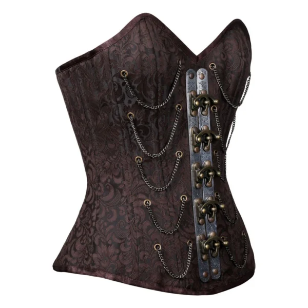 Steel Boned Steampunk Waist Training Overbust Corset