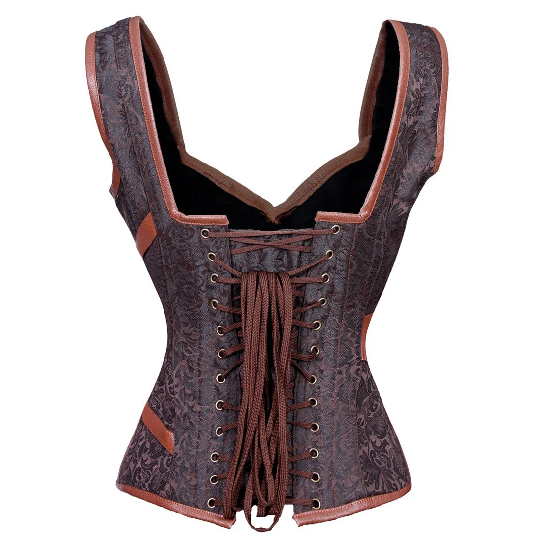 Steampunk Steel Boned Overbust Corset with Straps Steampunk Steel Boned Overbust Corset with Straps