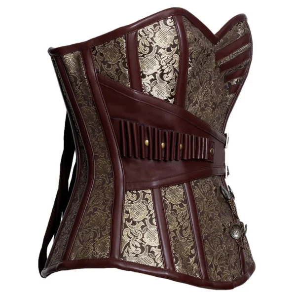 Steampunk Buckle Front Steel Boned Overbust Corset