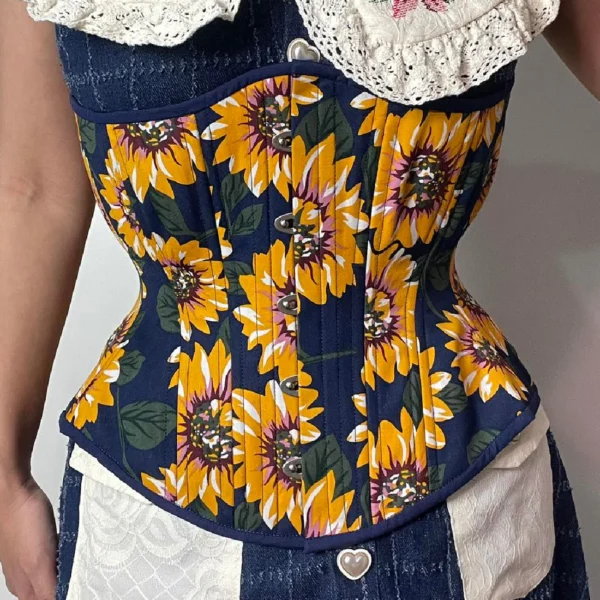 Sunflowers Printed Novice Corset Hourglass Silhouette Regular