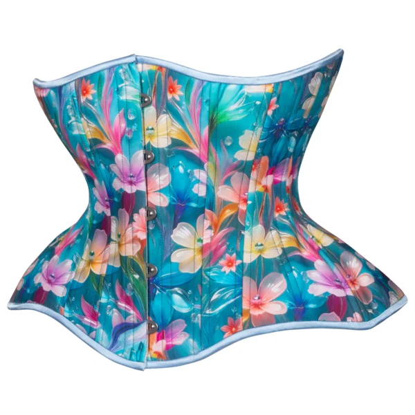 Bubble Blooms in Blue Gemini Straight Corset
