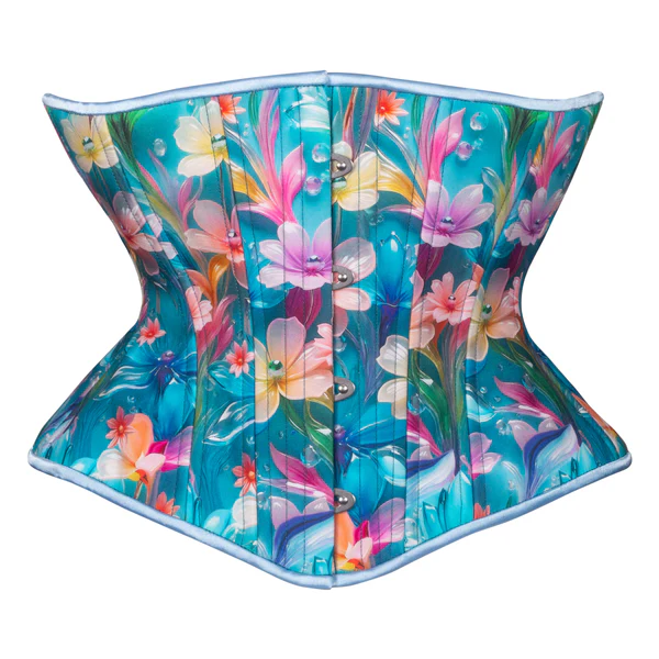 Bubble Blooms in Blue Corset Libra Silhouette