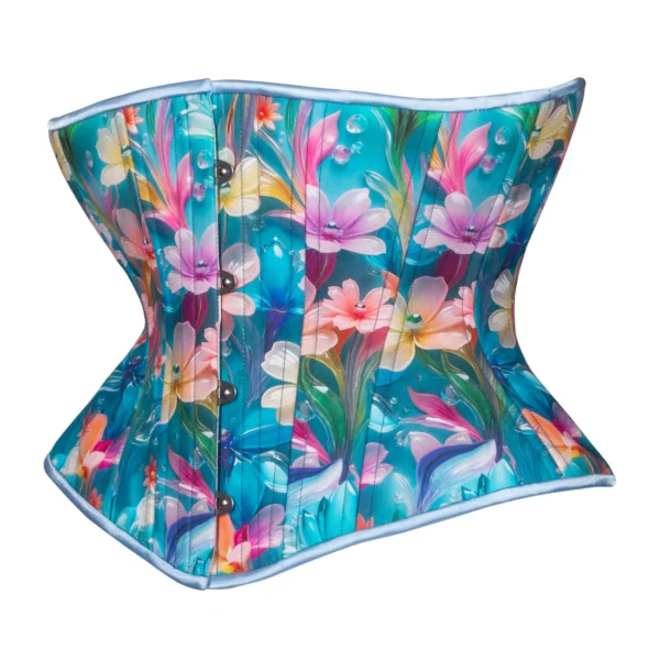 Bubble Blooms in Blue Corset Libra Silhouette