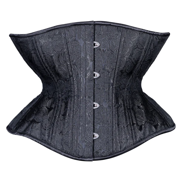 Black Floral Brocade Corset Libra Silhouette