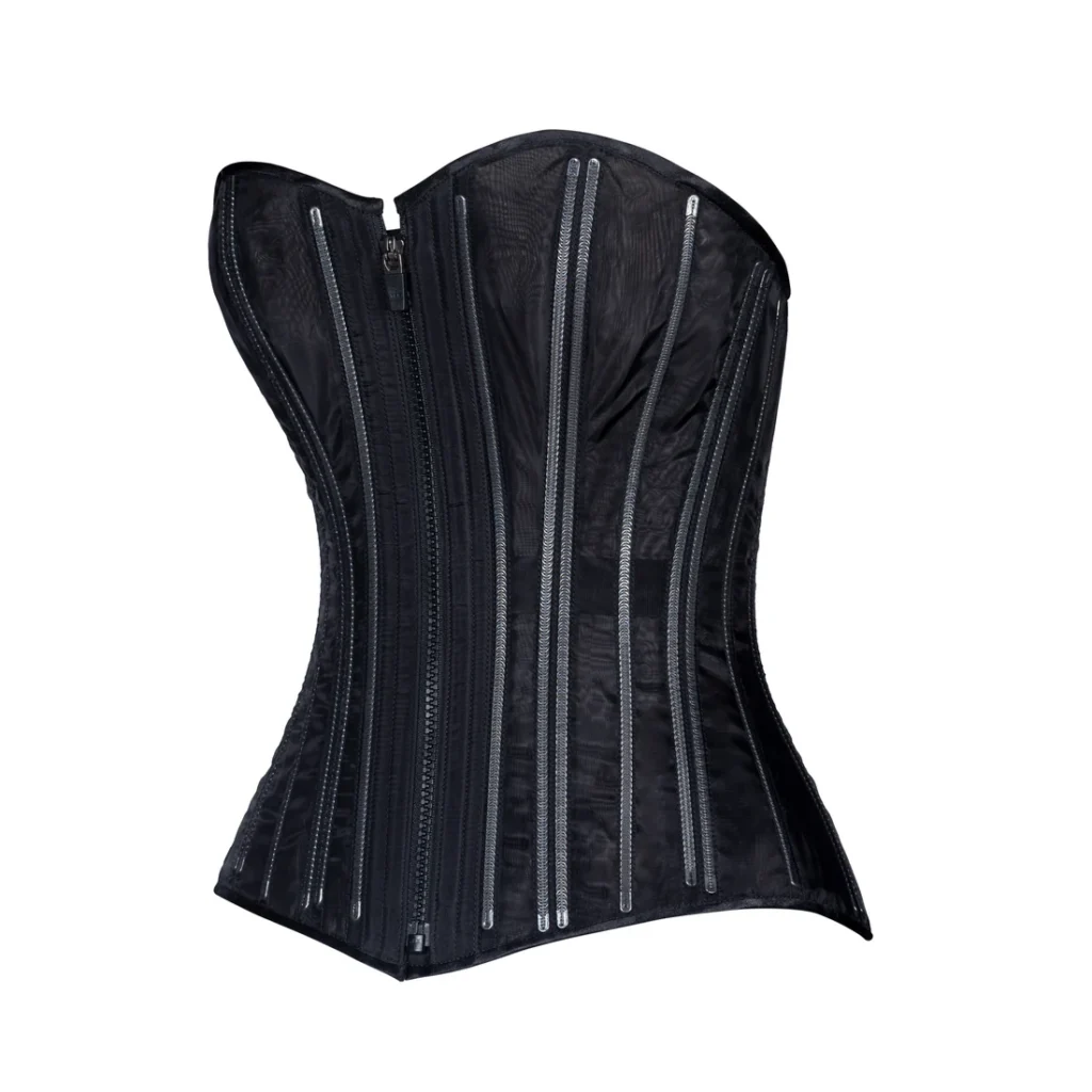 Black Fine Mesh No Line Overbust Corset Slim Silhouette