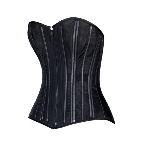 Black Fine Mesh No Line Overbust Corset Slim Silhouette