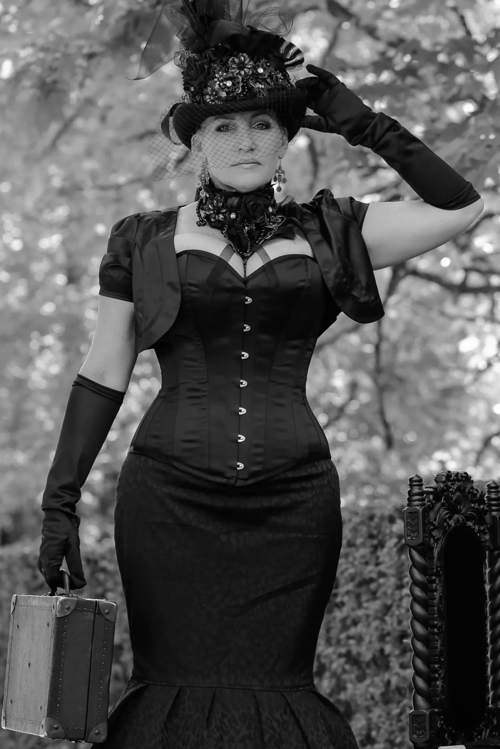 black overbust corset