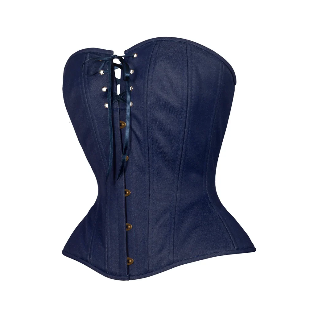 Dark Wash Denim Overbust Corset Hourglass