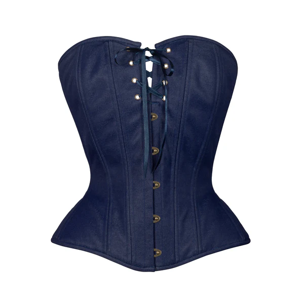 Dark Wash Denim Overbust Corset Hourglass