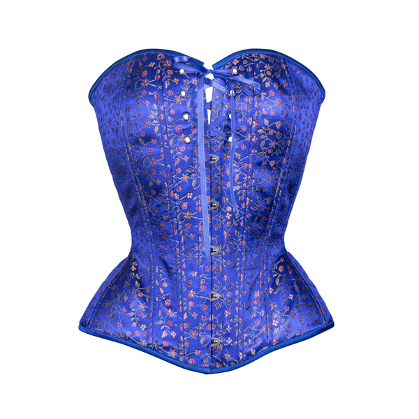 Floral Brocade Overbust Corset Hourglass Silhouette
