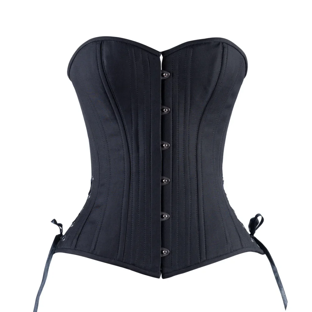 Black Cashmere Overbust Corset Slim Silhouette