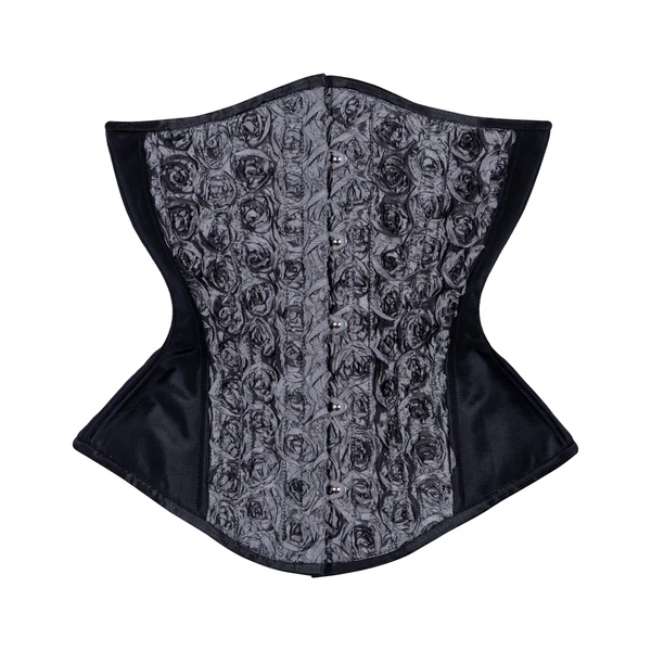 3D Roses in Gray Corset Hourglass Silhouette Regular