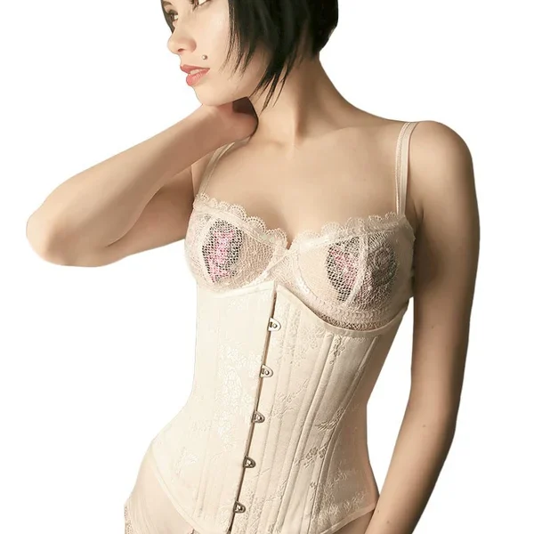 White Cherry Blossom Corset Slim Silhouette