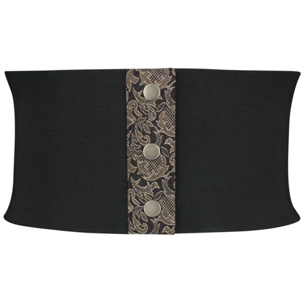 Gold Brocade Waspie Short Corset Waist Cincher Belt