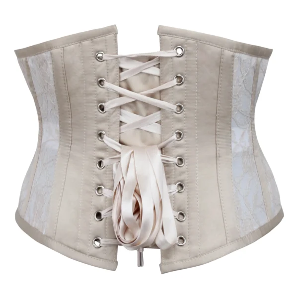 Champagne Mesh Underbust Corset with Floral lace