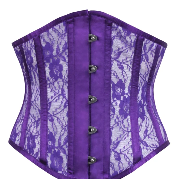 Purple Underbust Waspie Corset with Lace