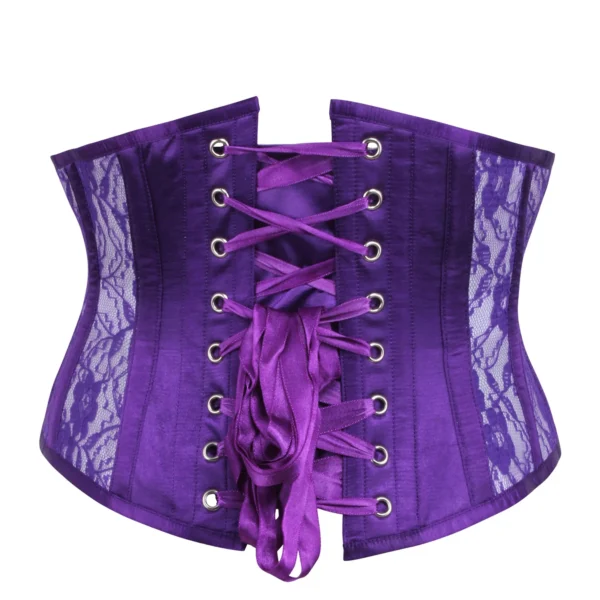 Purple Underbust Waspie Corset with Lace
