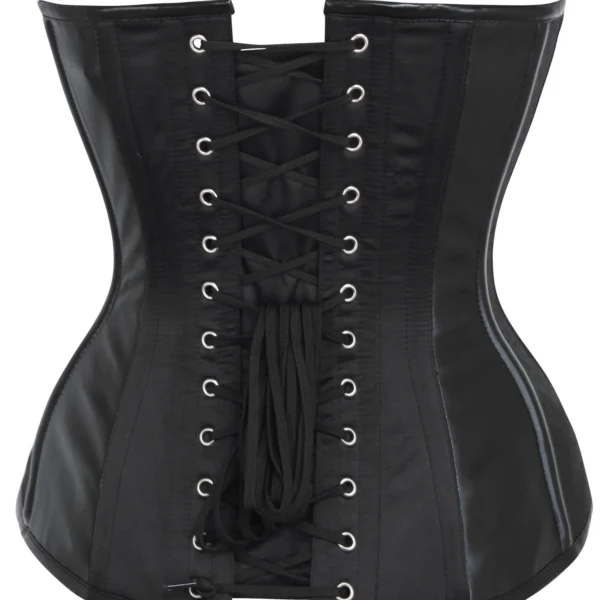 Brocade Gothic Overbust Corset with PVC trims and Metal Loop
