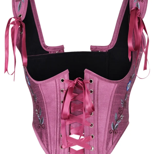 Rose Lace Up Floral Bustier Corset Top