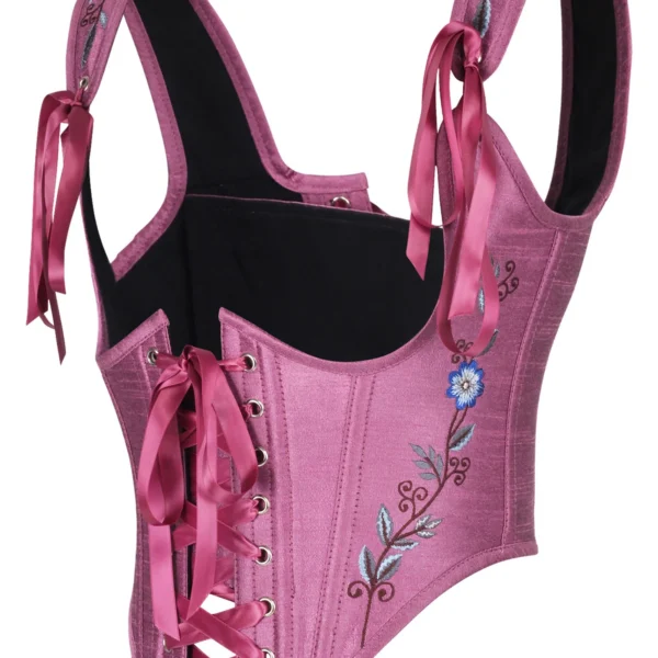 Rose Lace Up Floral Bustier Corset Top