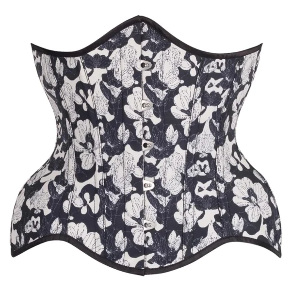 Midnight Bloom Underbust Corset Floral Gothic Waist Cincher