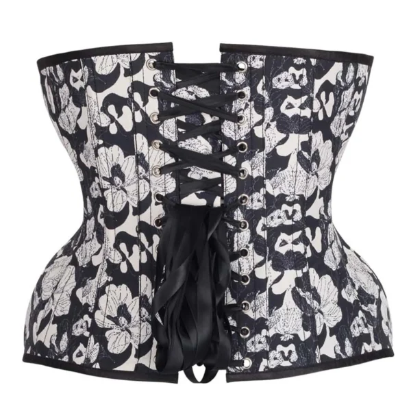 Midnight Bloom Underbust Corset Floral Gothic Waist Cincher