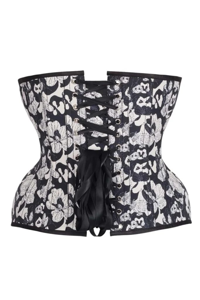 Midnight Bloom Underbust Corset Floral Gothic Waist Cincher