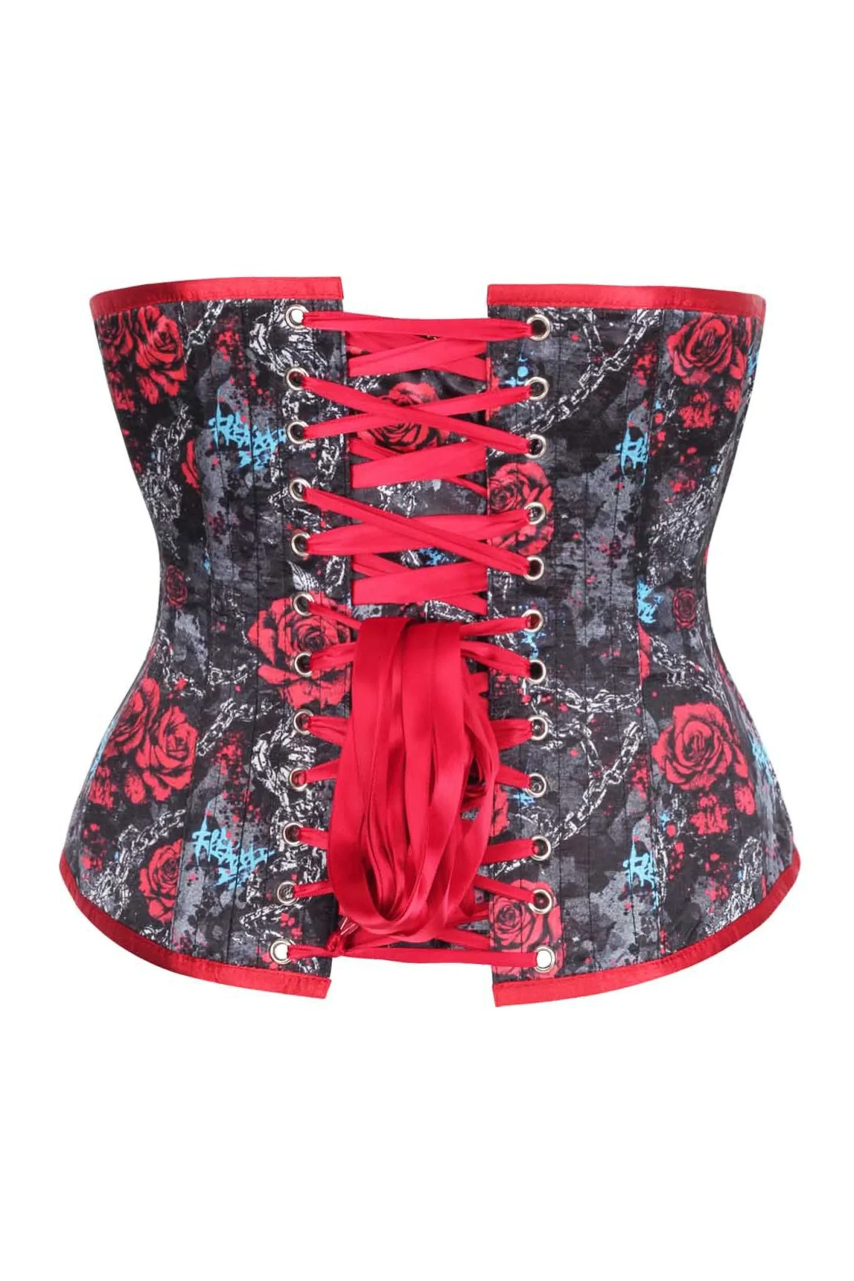 Rebel Rose Underbust Gothic Waist Trainer Corset Rebel Rose Underbust Gothic Waist Trainer Corset