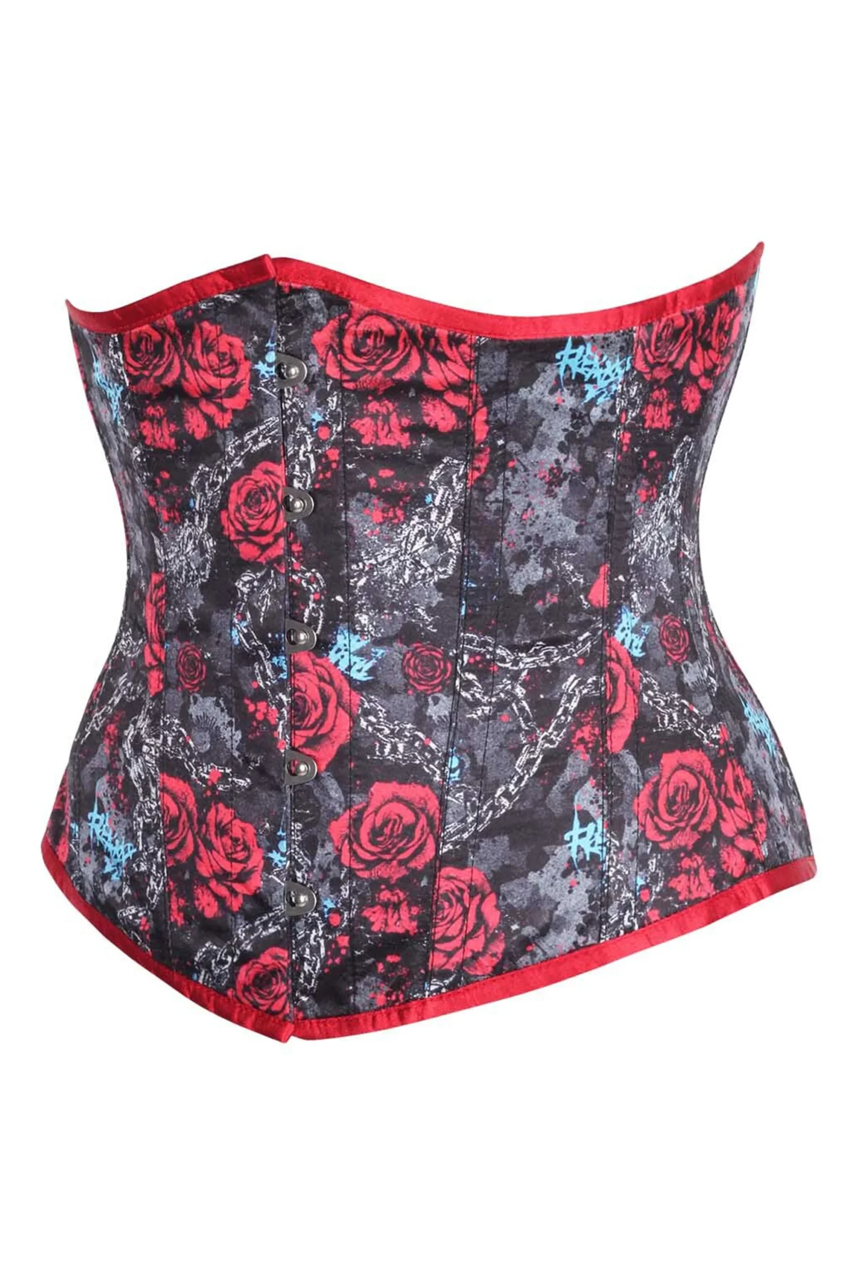 Rebel Rose Underbust Gothic Waist Trainer Corset Rebel Rose Underbust Gothic Waist Trainer Corset