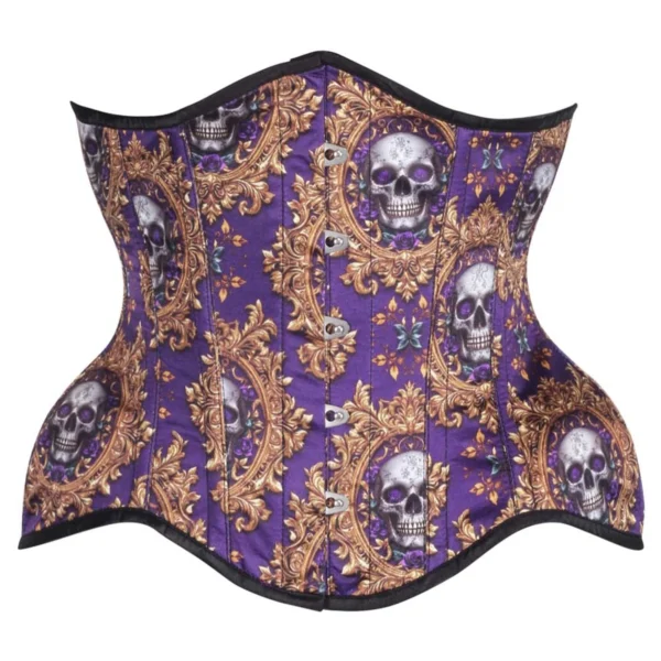 Skull Printed Underbust Waist Trainer Curvy Gothic Corset