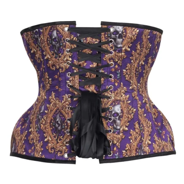 Skull Printed Underbust Waist Trainer Curvy Gothic Corset