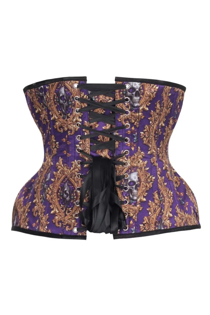 Skull Printed Underbust Waist Trainer Curvy Gothic Corset