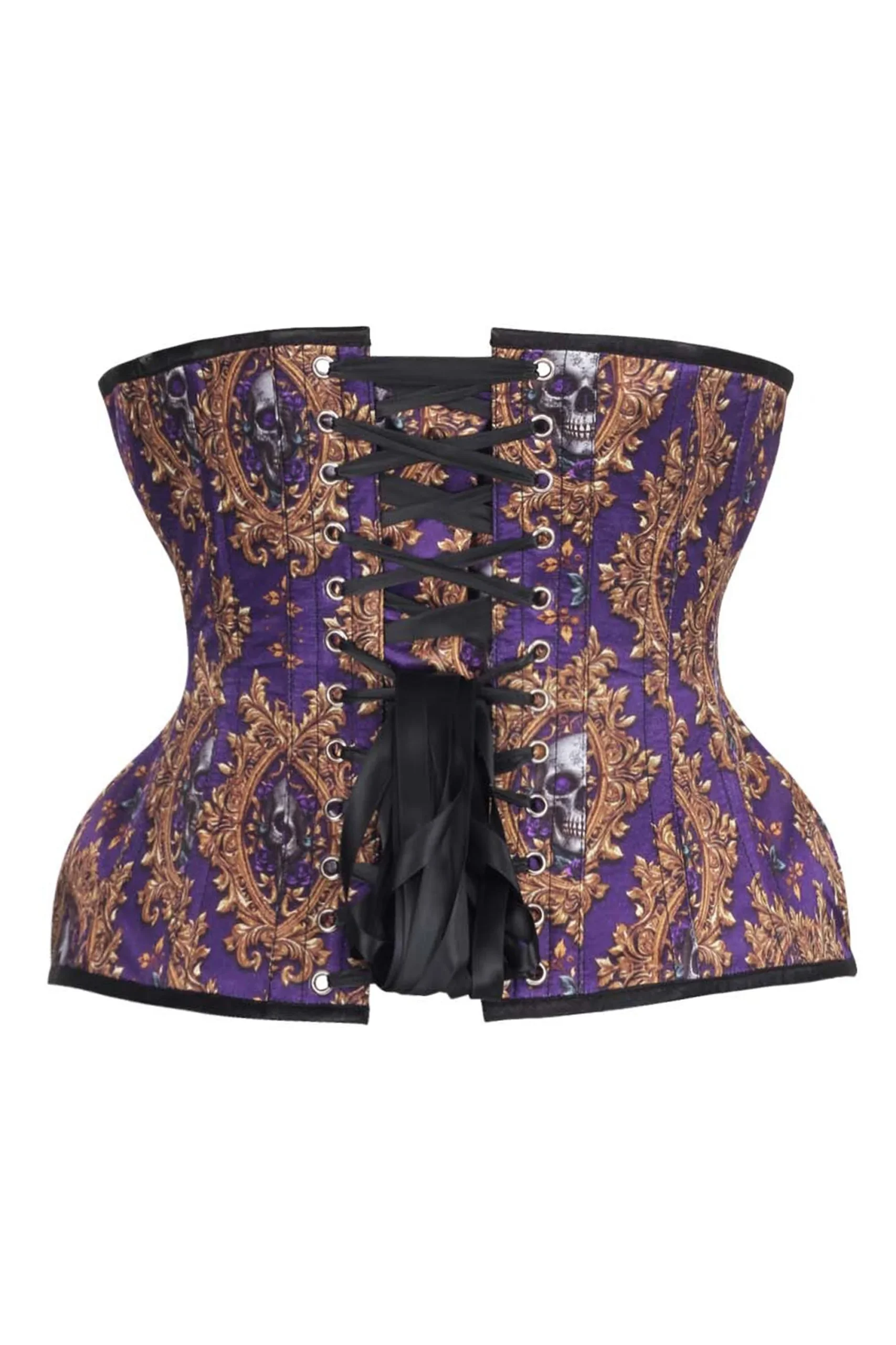 Skull Printed Underbust Waist Trainer Curvy Gothic Corset Skull Printed Underbust Waist Trainer Curvy Gothic Corset