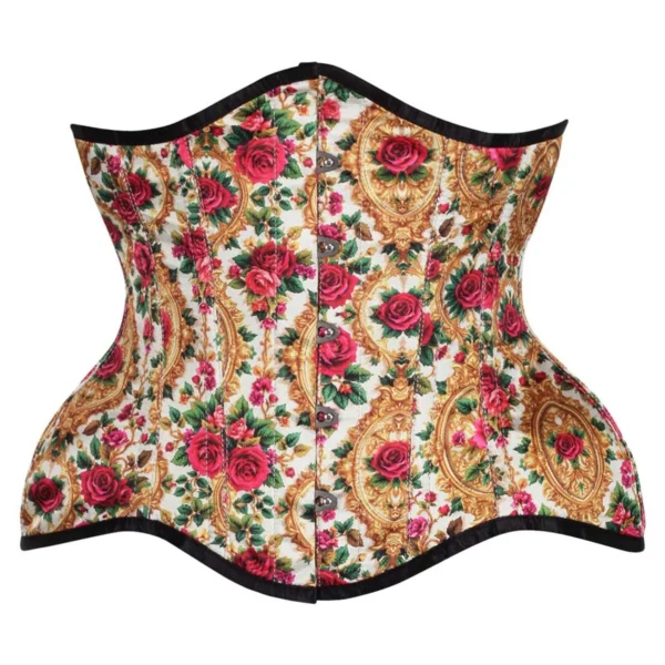 Vintage Floral Waist Cincher Underbust Curvy Corset