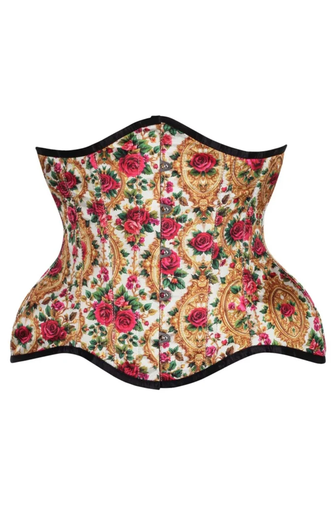 Vintage Floral Waist Cincher Underbust Curvy Corset