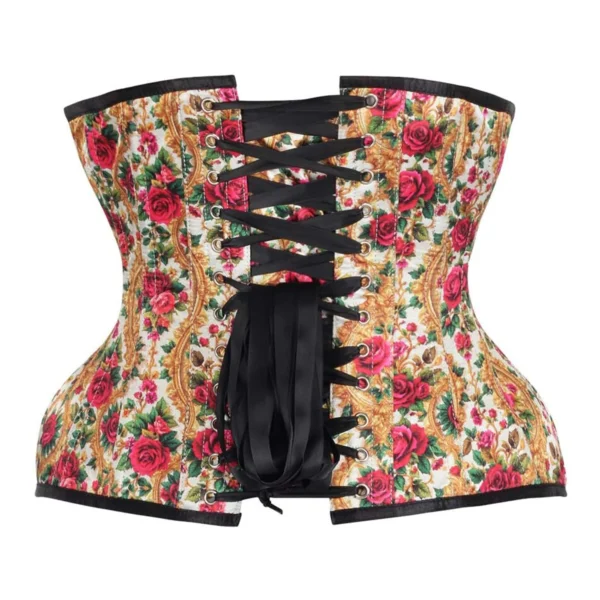 Vintage Floral Waist Cincher Underbust Curvy Corset