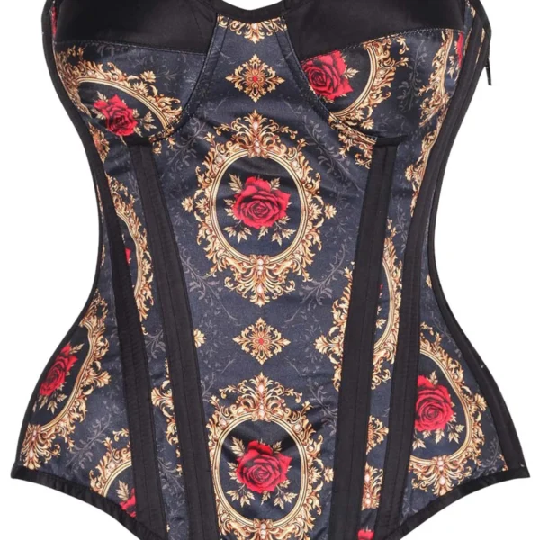Midnight Rose Baroque Cupped Satin Corset