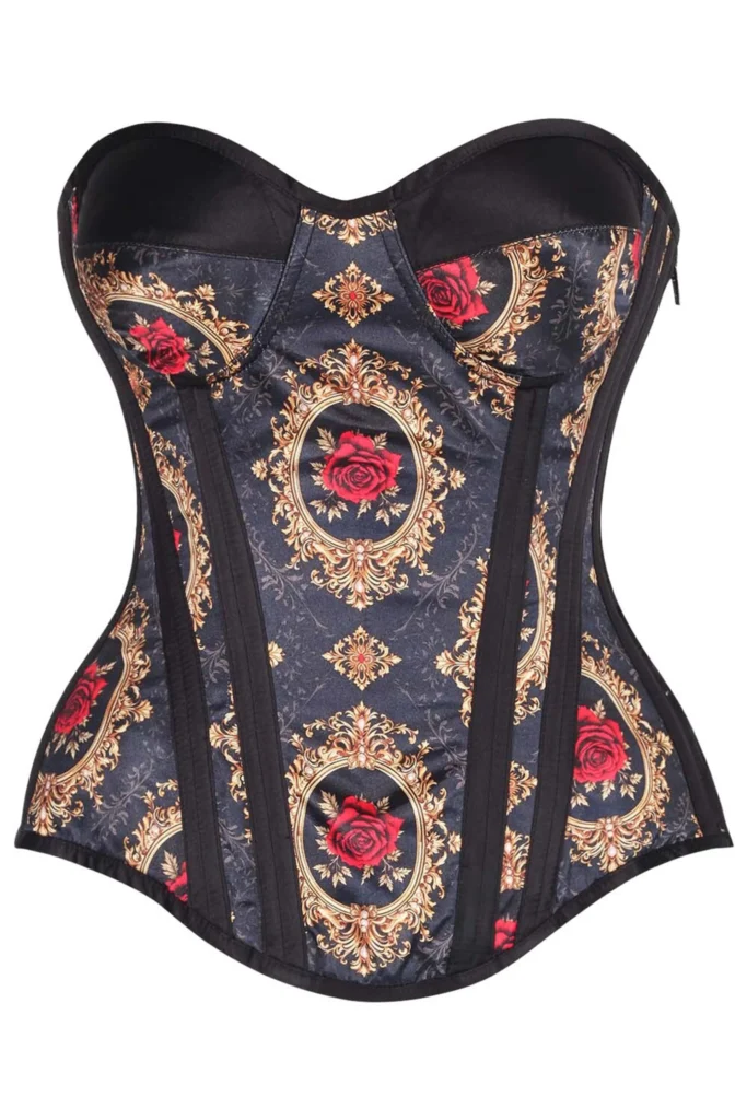 Midnight Rose Baroque Cupped Satin Corset