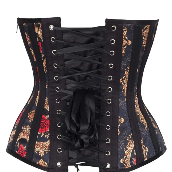Midnight Rose Baroque Cupped Satin Corset