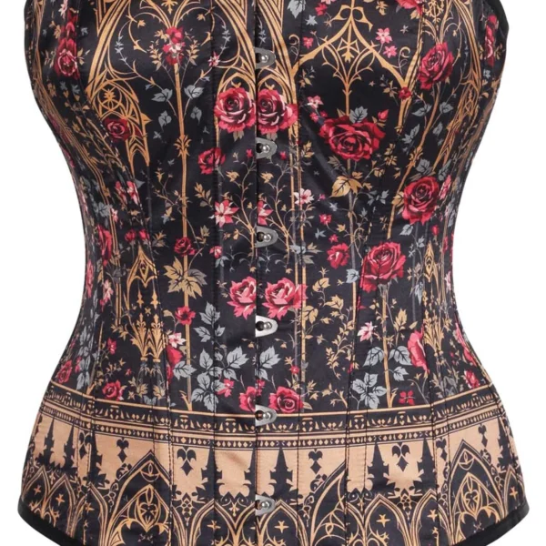 Gothic Rose Cathedral Overbust Floral Corset