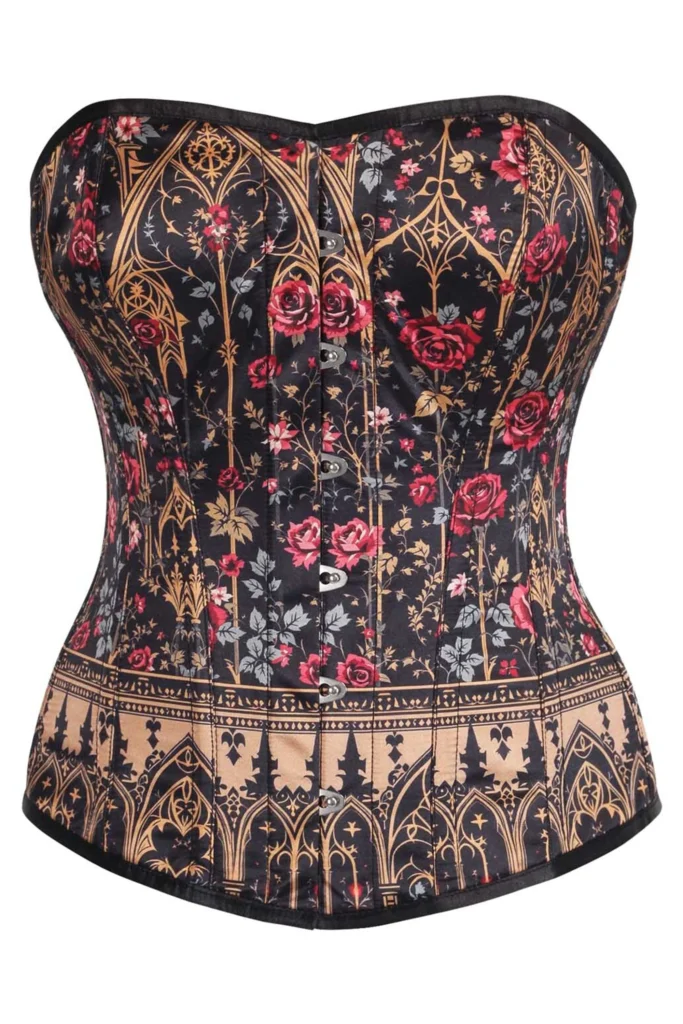 Gothic Rose Cathedral Overbust Floral Corset
