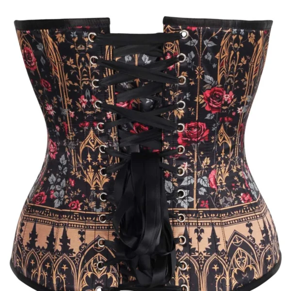 Gothic Rose Cathedral Overbust Floral Corset