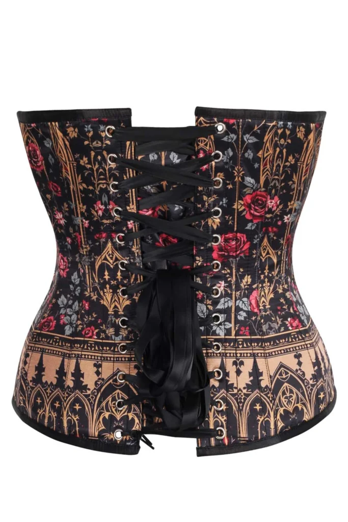 Gothic Rose Cathedral Overbust Floral Corset